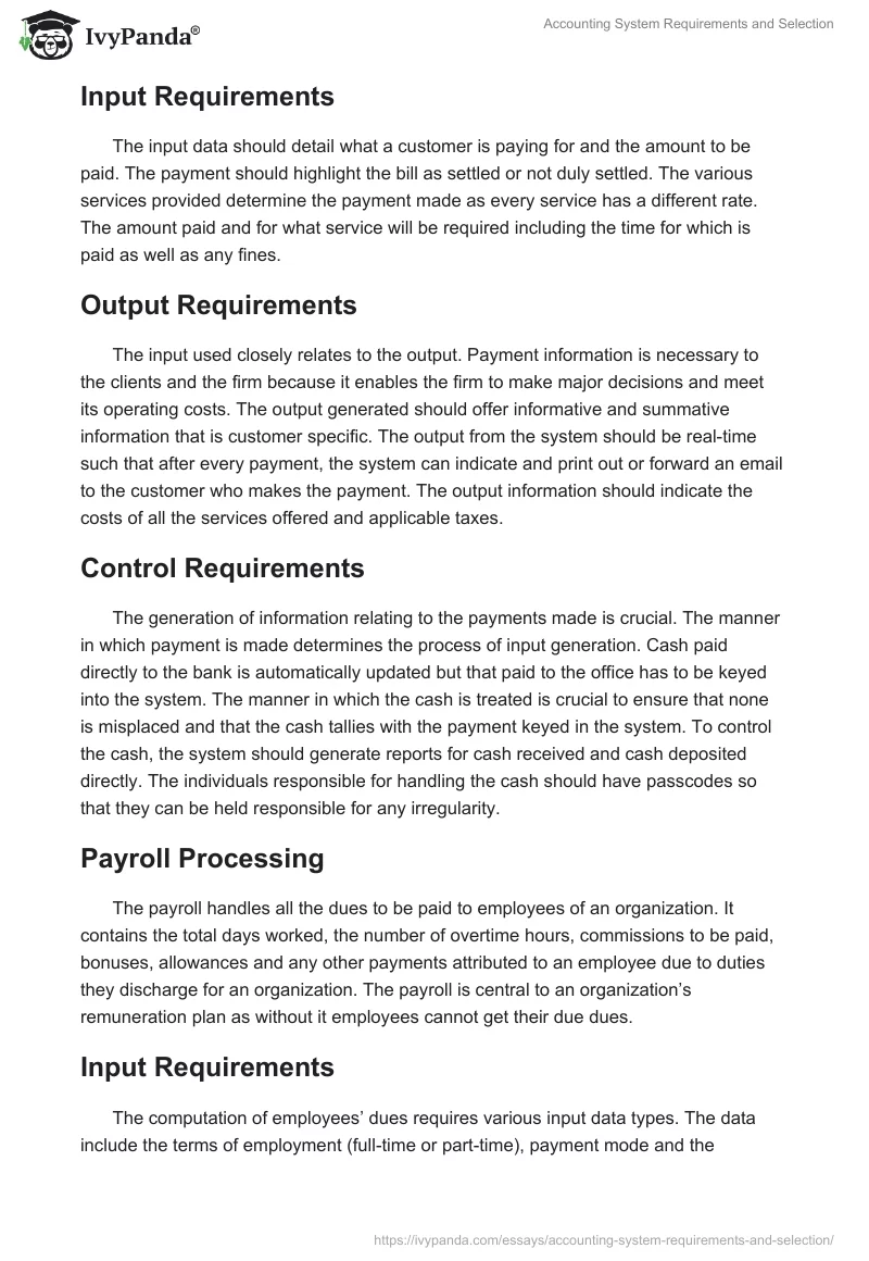 Accounting System Requirements and Selection. Page 4