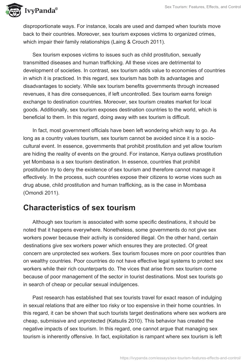 Sex Tourism: Features, Effects, and Control. Page 2