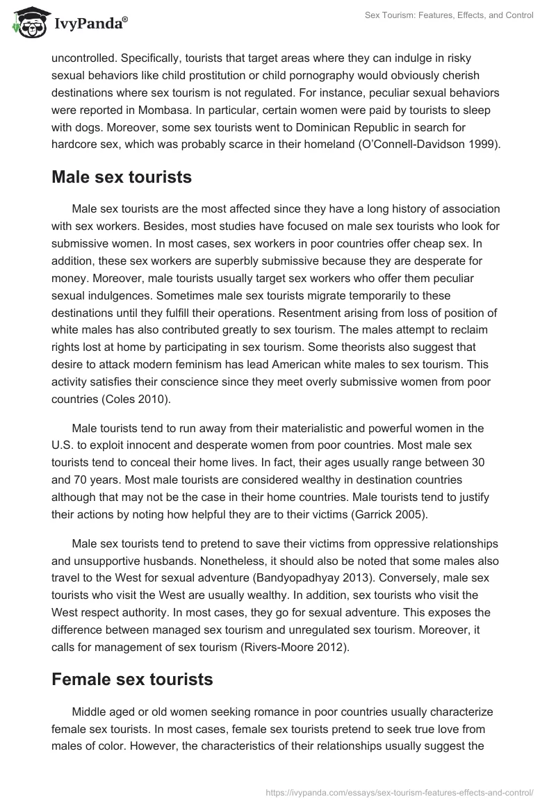 Sex Tourism: Features, Effects, and Control. Page 3