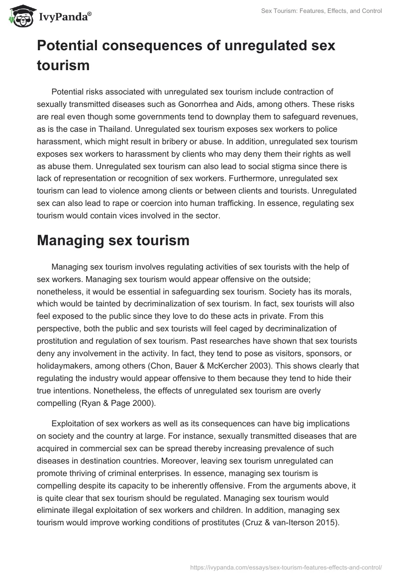 Sex Tourism Features Effects And Control 2228 Words Essay Example