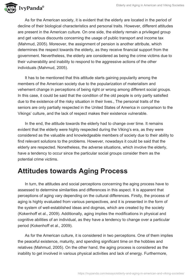 Elderly and Aging in American and Viking Societies. Page 2