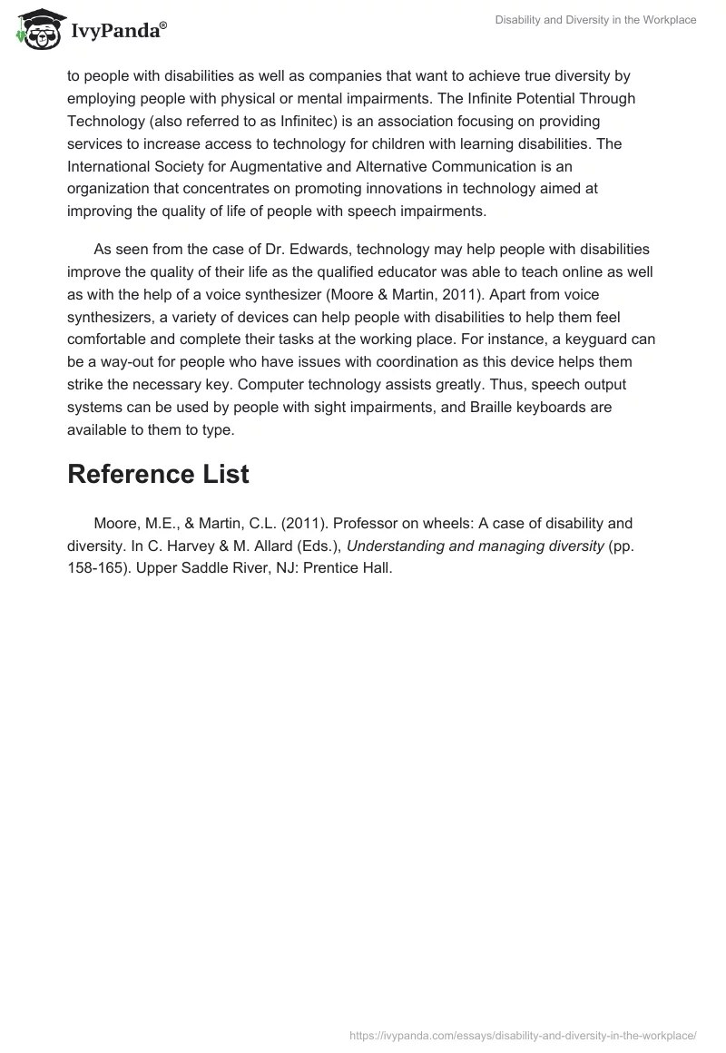 Disability and Diversity in the Workplace. Page 2