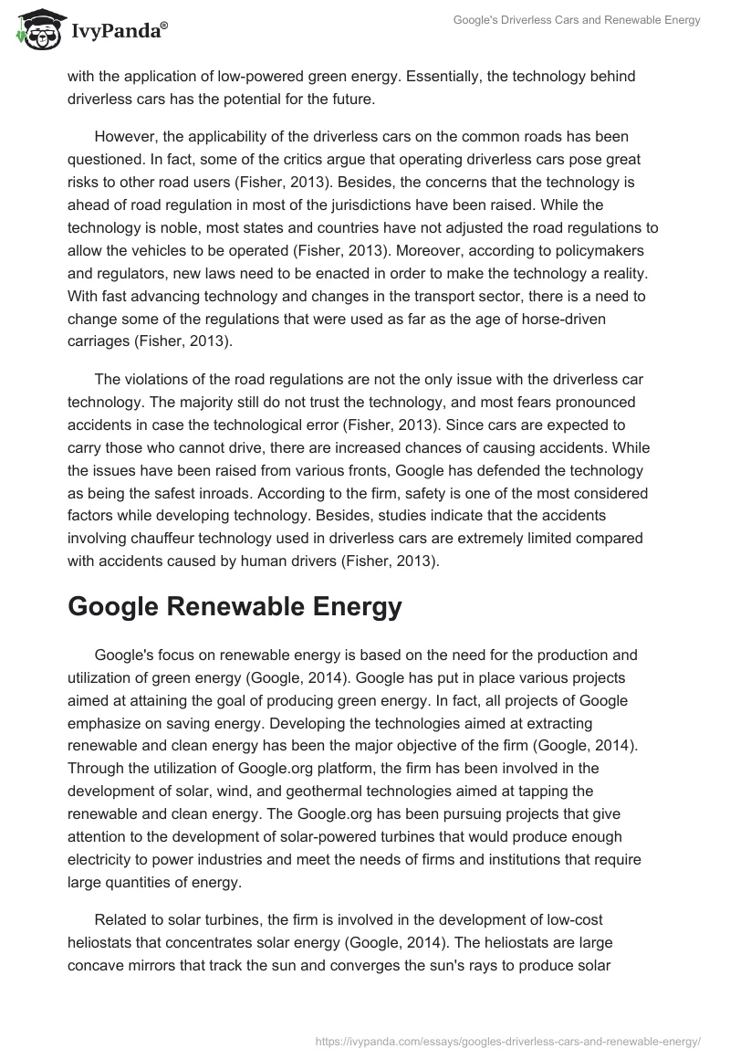 Google's Driverless Cars and Renewable Energy. Page 2