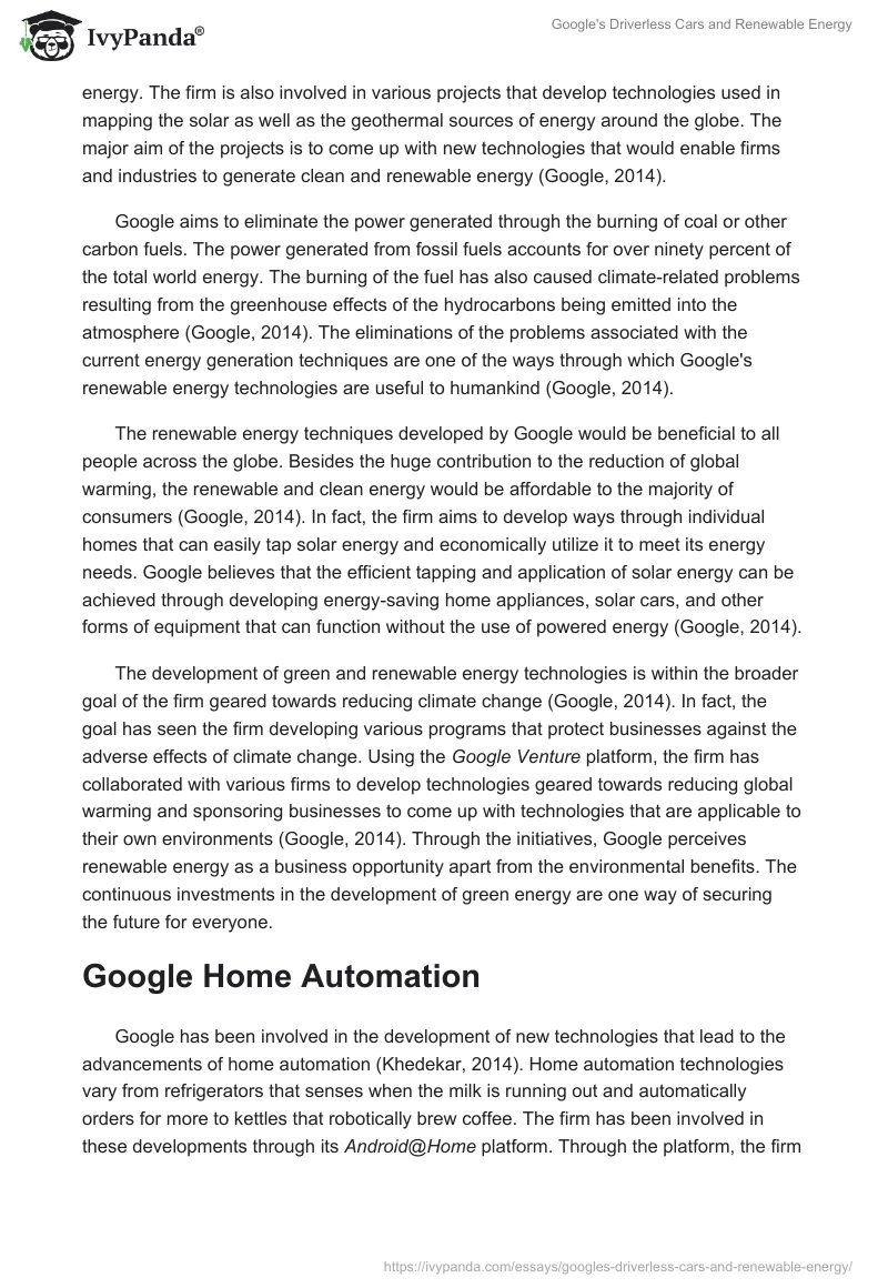 Google's Driverless Cars and Renewable Energy. Page 3