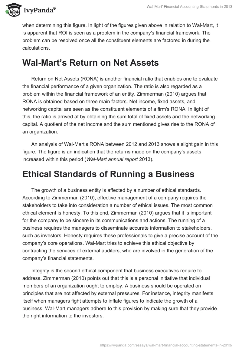 Wal-Mart' Financial Accounting Statements in 2013. Page 3