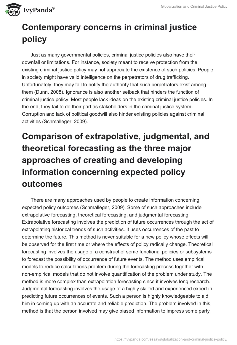 Globalization and Criminal Justice Policy. Page 2