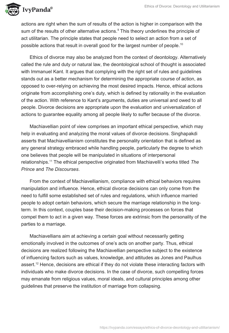 Ethics of Divorce: Deontology and Utilitarianism. Page 4