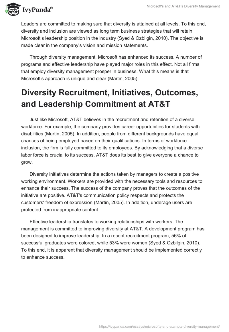 Microsoft's and AT&T's Diversity Management. Page 3