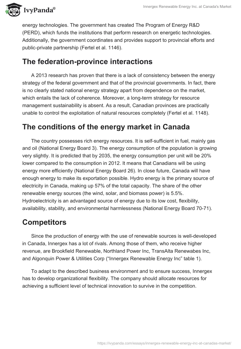 Innergex Renewable Energy Inc. at Canada's Market. Page 3