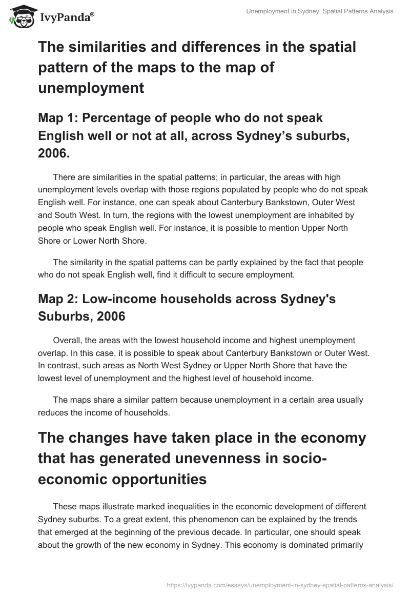 Unemployment in Sydney: Spatial Patterns Analysis. Page 3