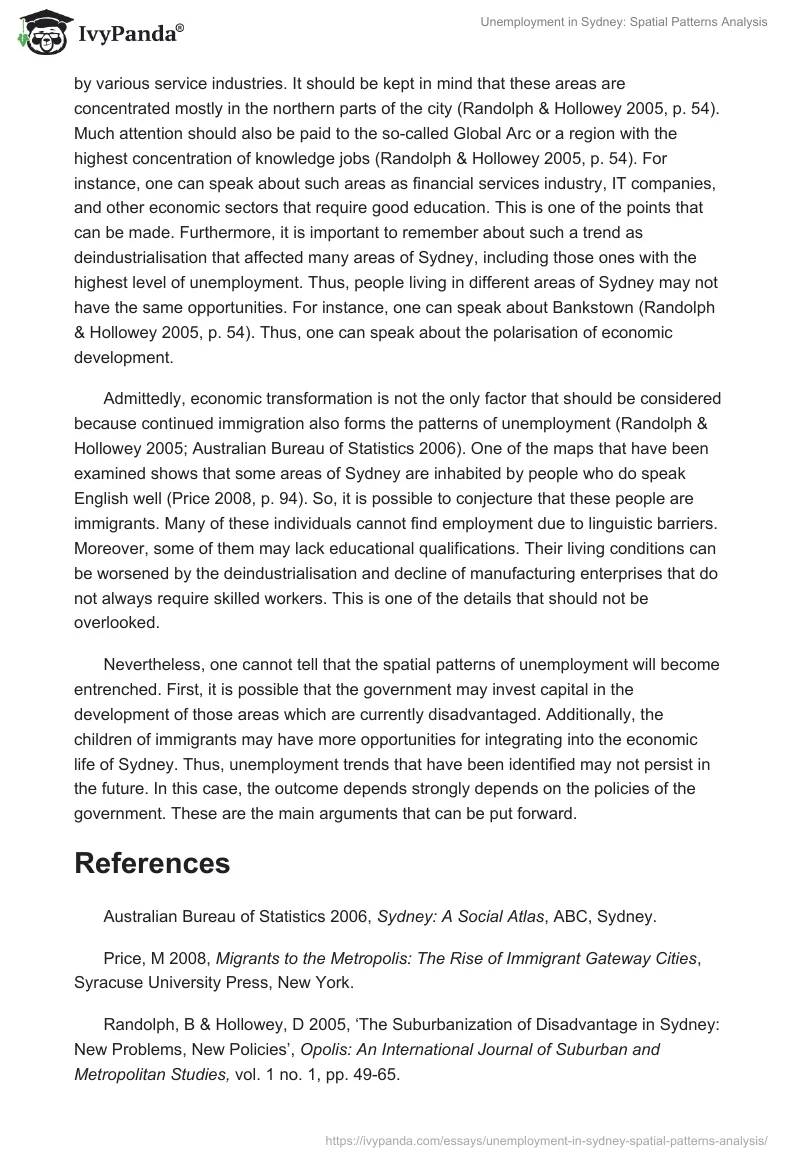 Unemployment in Sydney: Spatial Patterns Analysis. Page 4