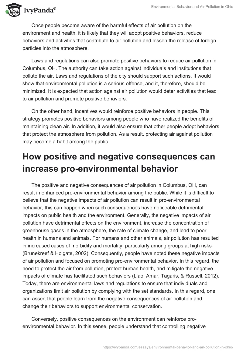 Environmental Behavior and Air Pollution in Ohio. Page 2