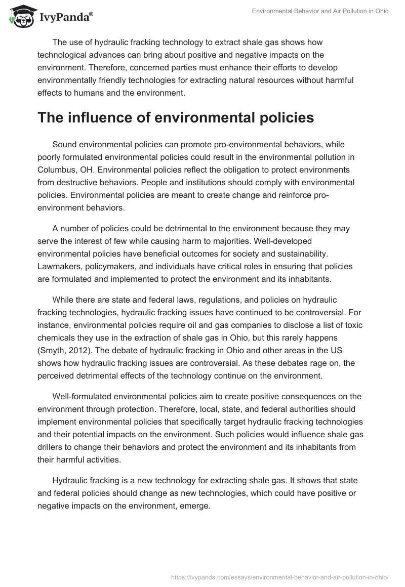 Environmental Behavior and Air Pollution in Ohio. Page 4