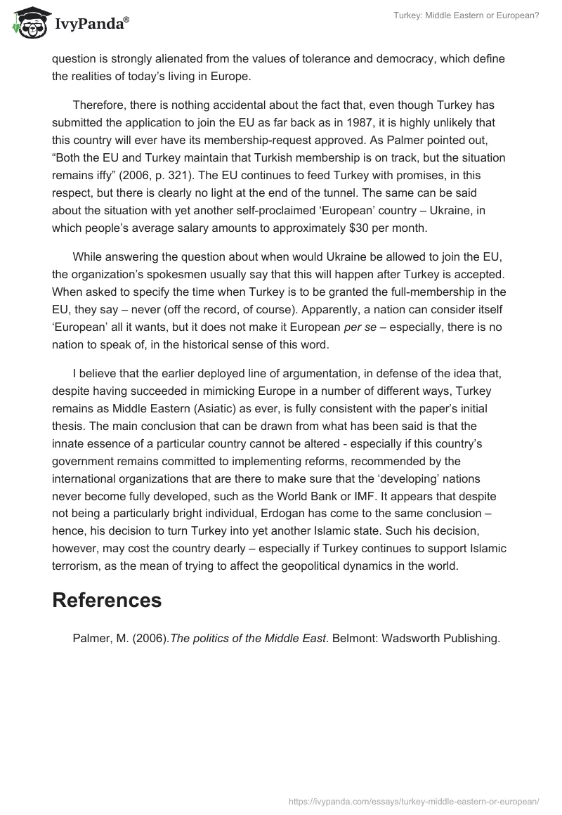 Turkey: Middle Eastern or European?. Page 4