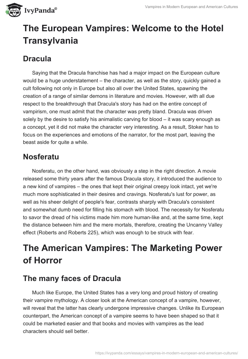 Vampires in Modern European and American Cultures. Page 4