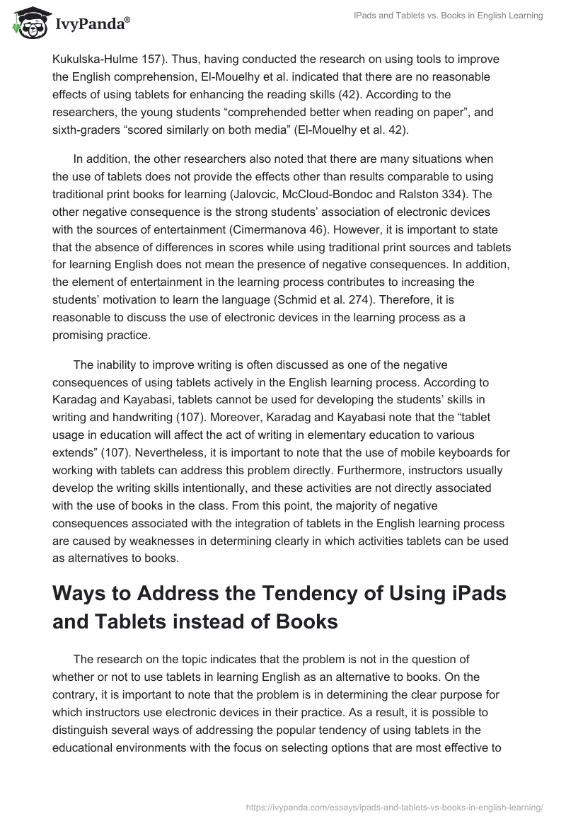 IPads and Tablets vs. Books in English Learning. Page 5
