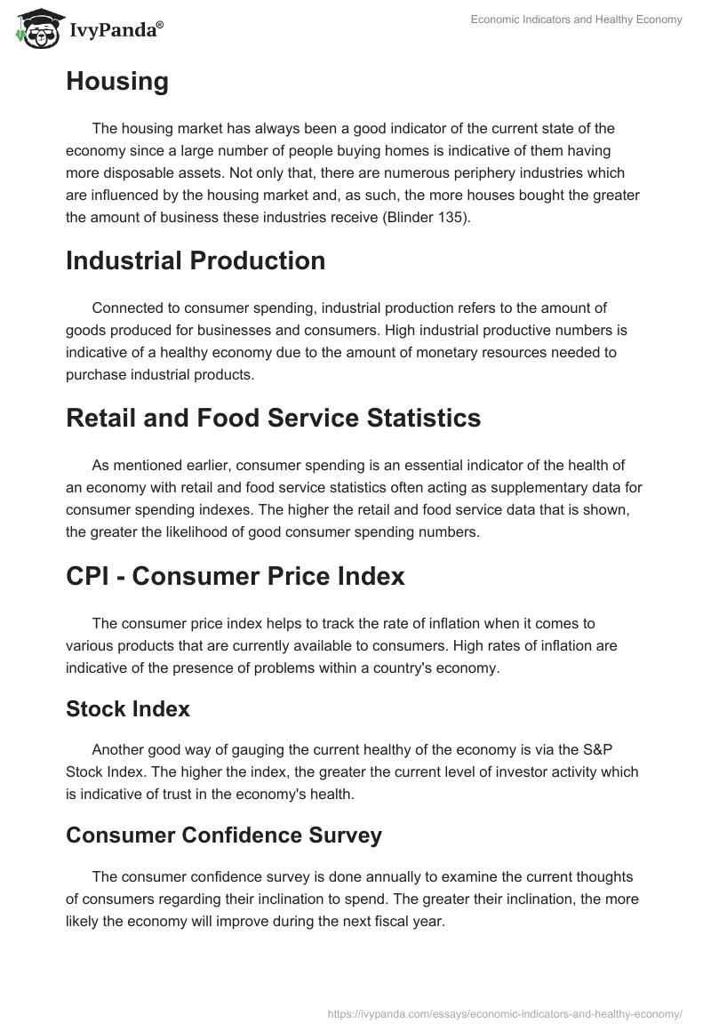 Economic Indicators and Healthy Economy. Page 2