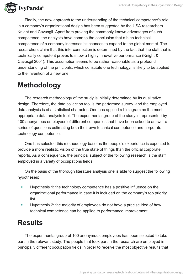 Technical Competency in the Organization Design. Page 5