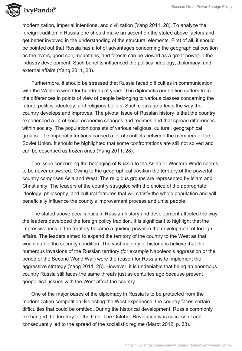 Russian Great Power Foreign Policy. Page 2