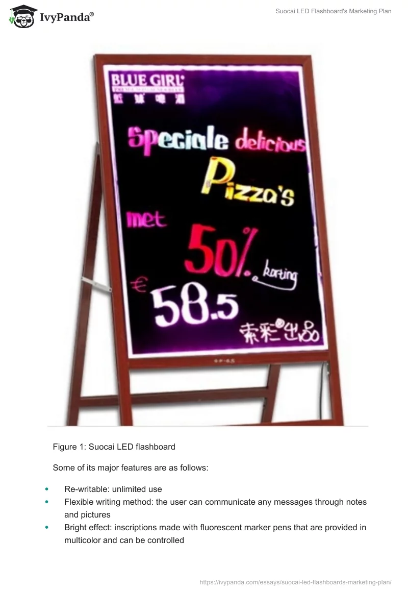 Suocai LED Flashboard's Marketing Plan. Page 2