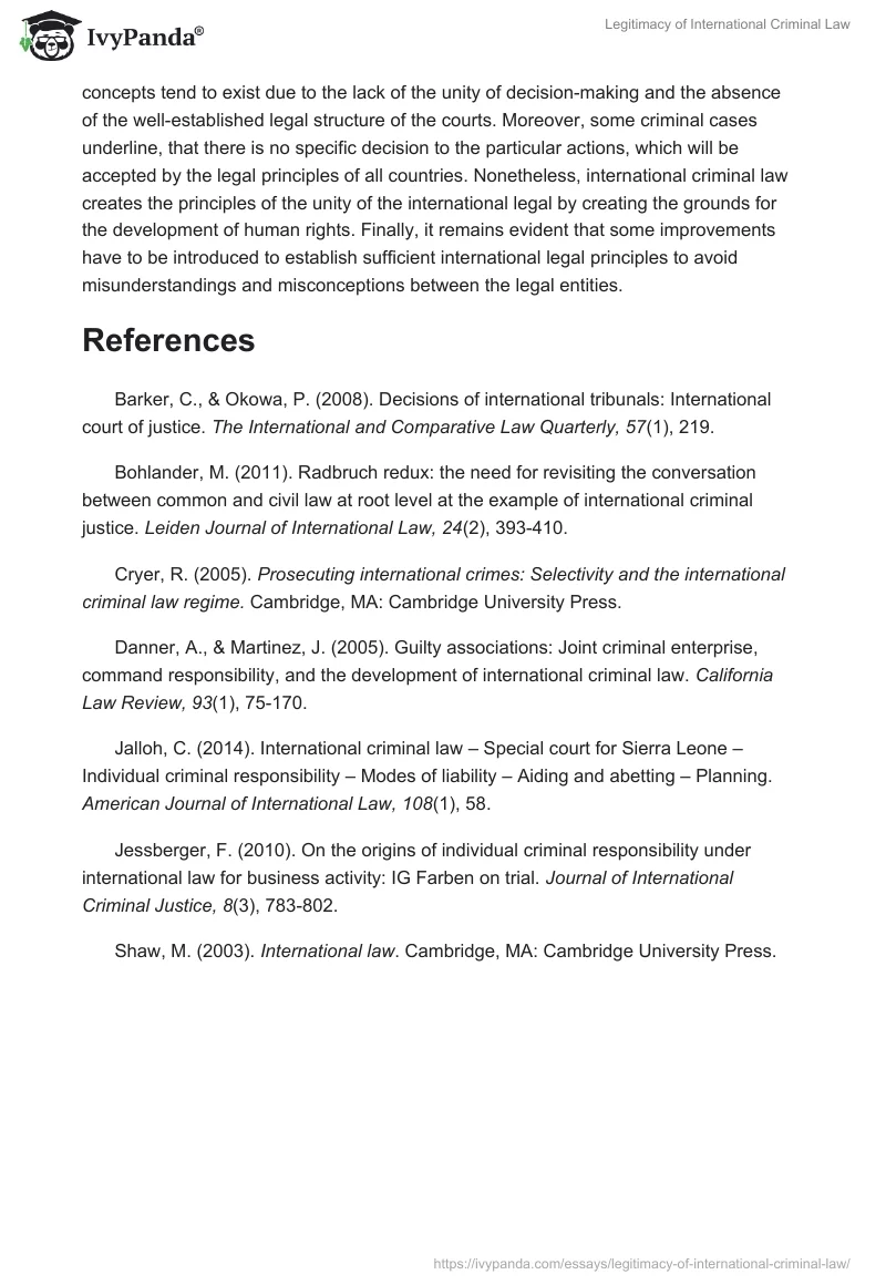 Legitimacy of International Criminal Law. Page 4