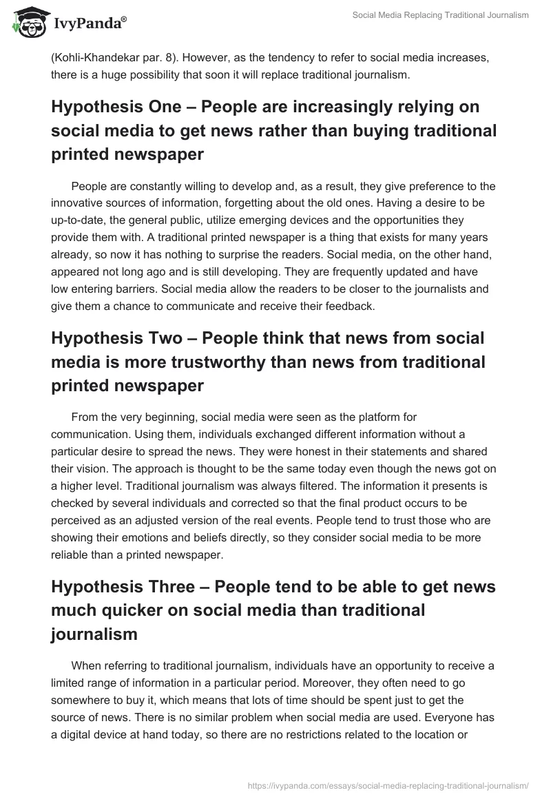 Social Media Replacing Traditional Journalism. Page 2