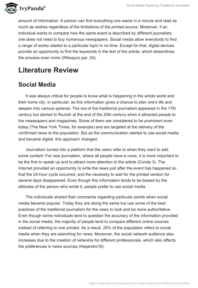 Social Media Replacing Traditional Journalism. Page 3