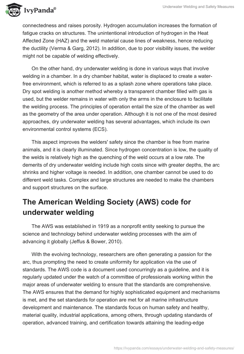 Underwater Welding and Safety Measures. Page 4