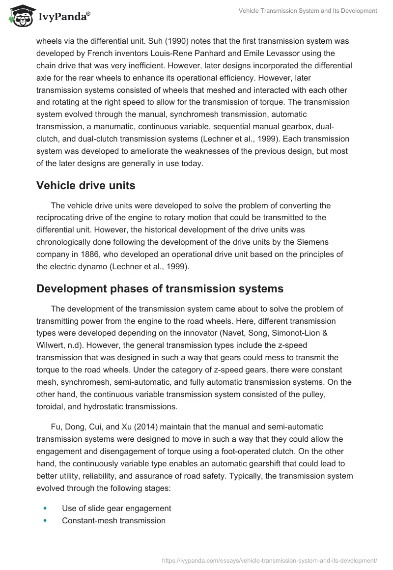 Vehicle Transmission System and Its Development. Page 3
