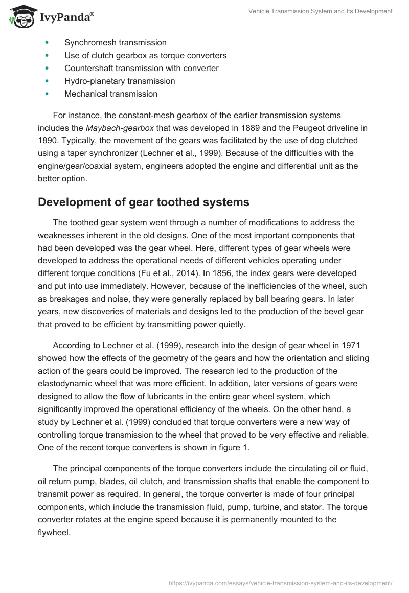 Vehicle Transmission System and Its Development. Page 4