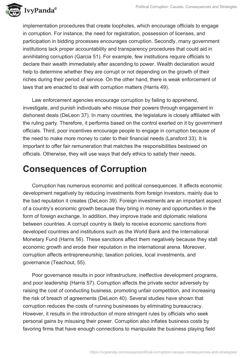 Political Corruption: Causes, Consequences and Strategies. Page 3