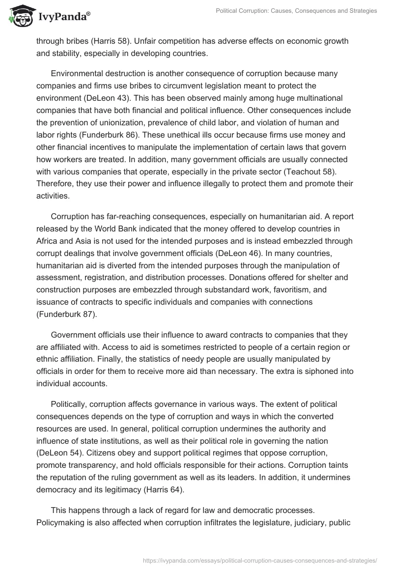 Political Corruption: Causes, Consequences and Strategies. Page 4