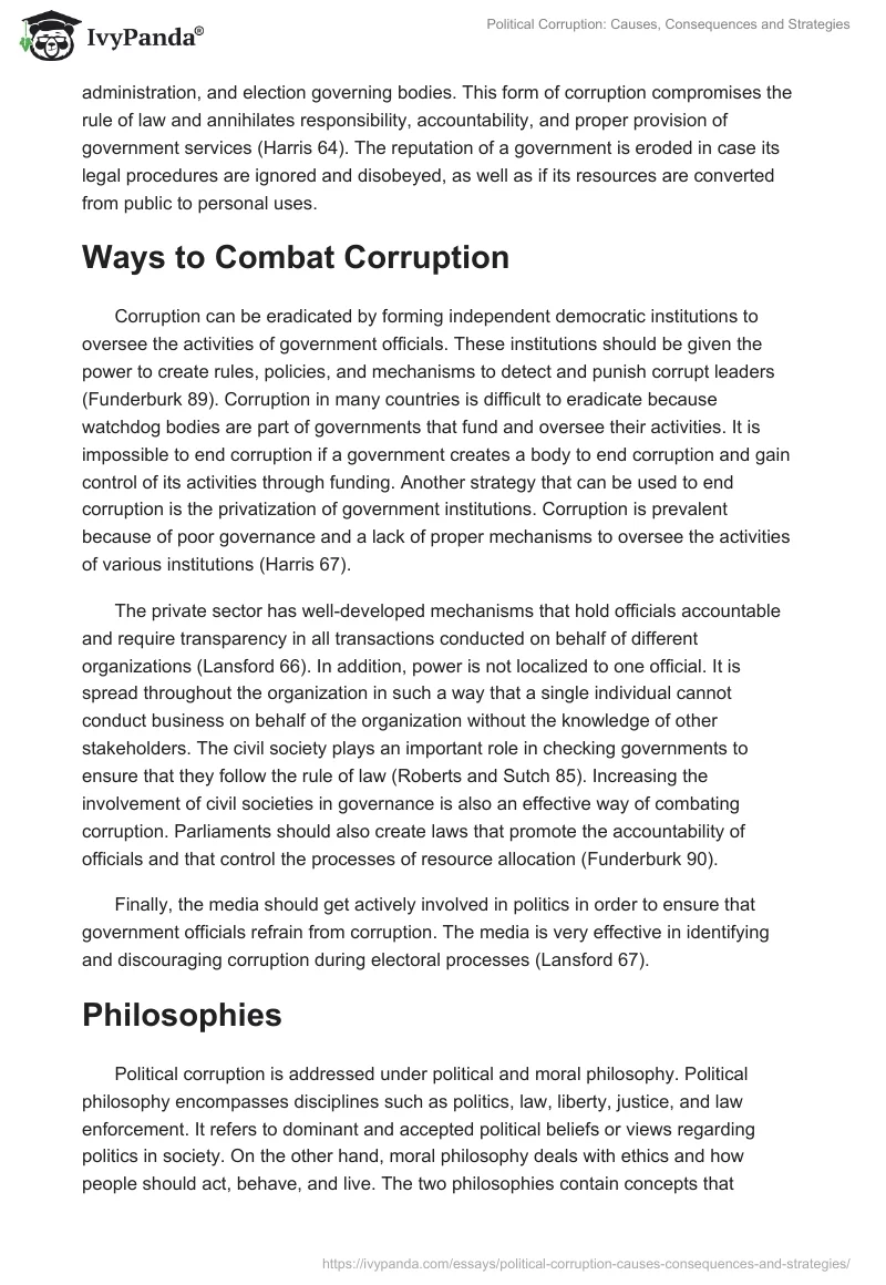 Political Corruption: Causes, Consequences and Strategies. Page 5