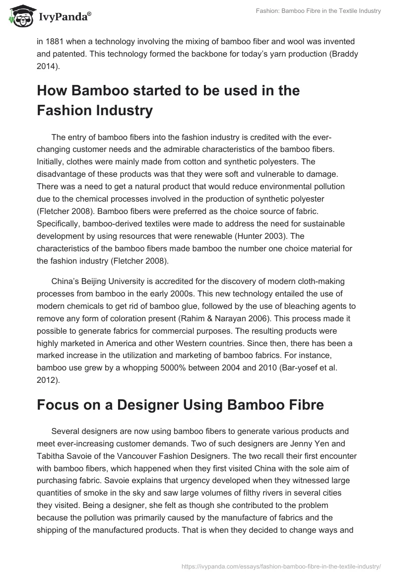 Fashion: Bamboo Fibre in the Textile Industry. Page 2