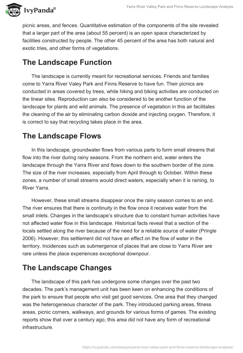 Yarra River Valley Park and Finns Reserve Landscape Analysis. Page 3