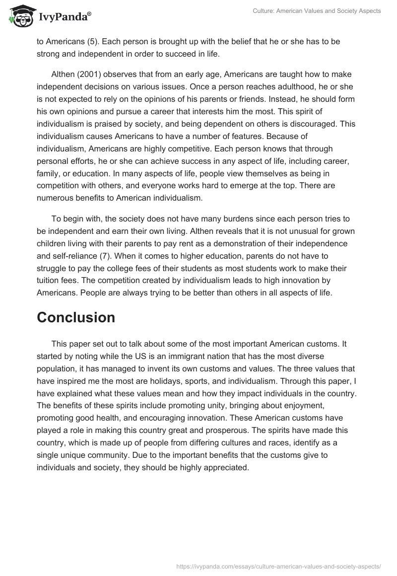 Culture: American Values and Society Aspects. Page 3