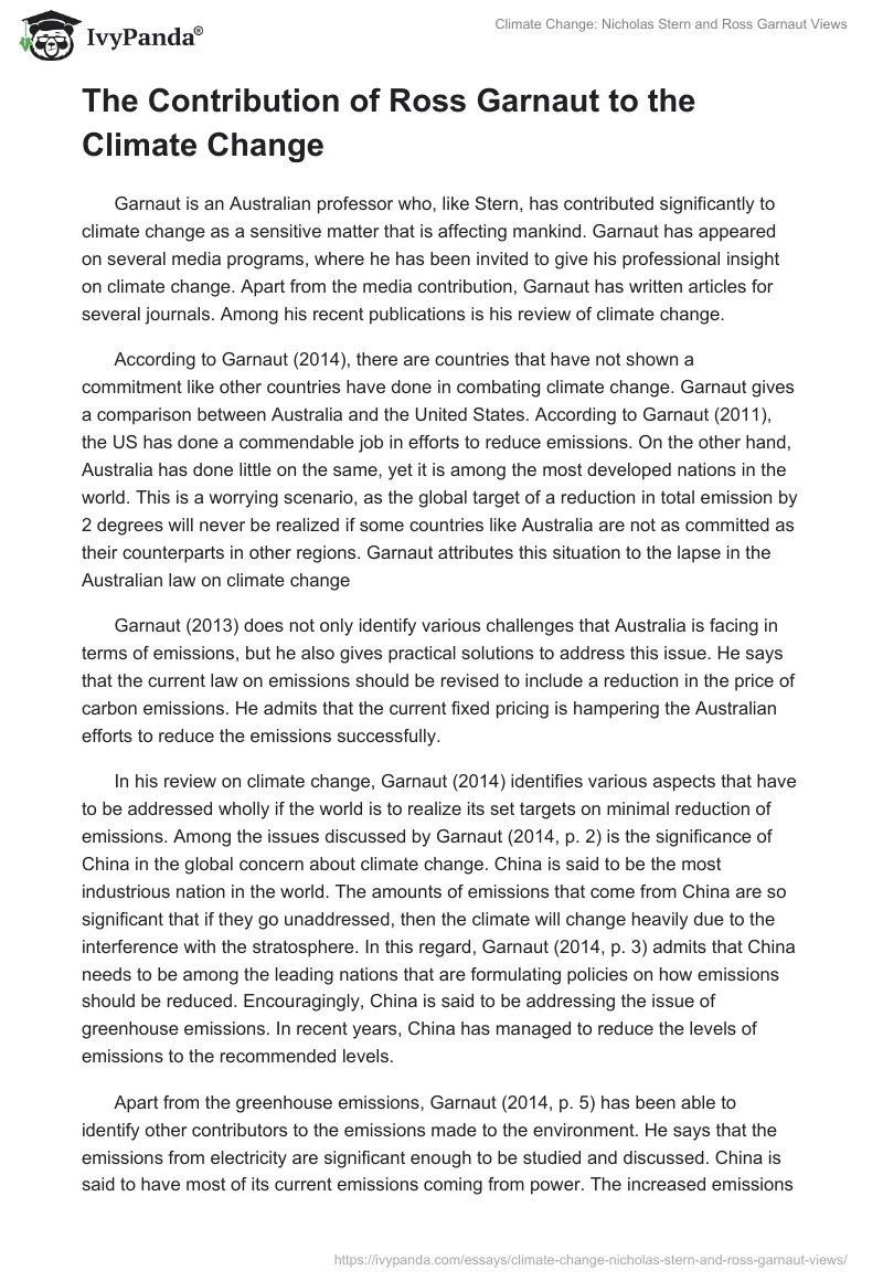 Climate Change: Nicholas Stern and Ross Garnaut Views. Page 3