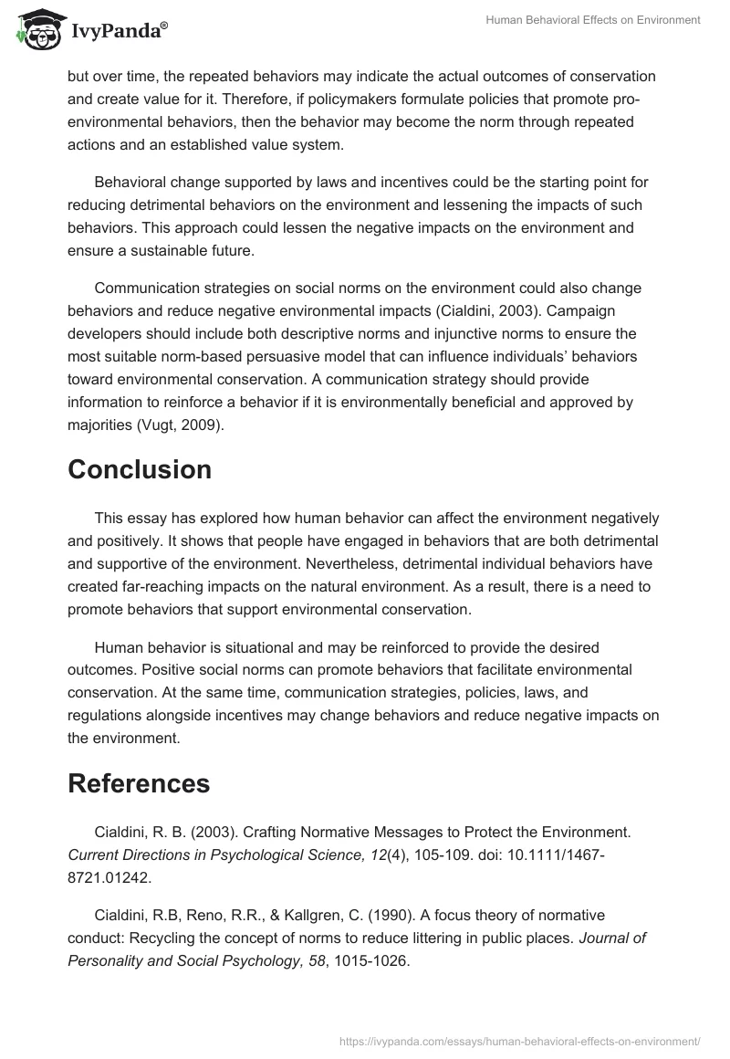Human Behavioral Effects on Environment. Page 4