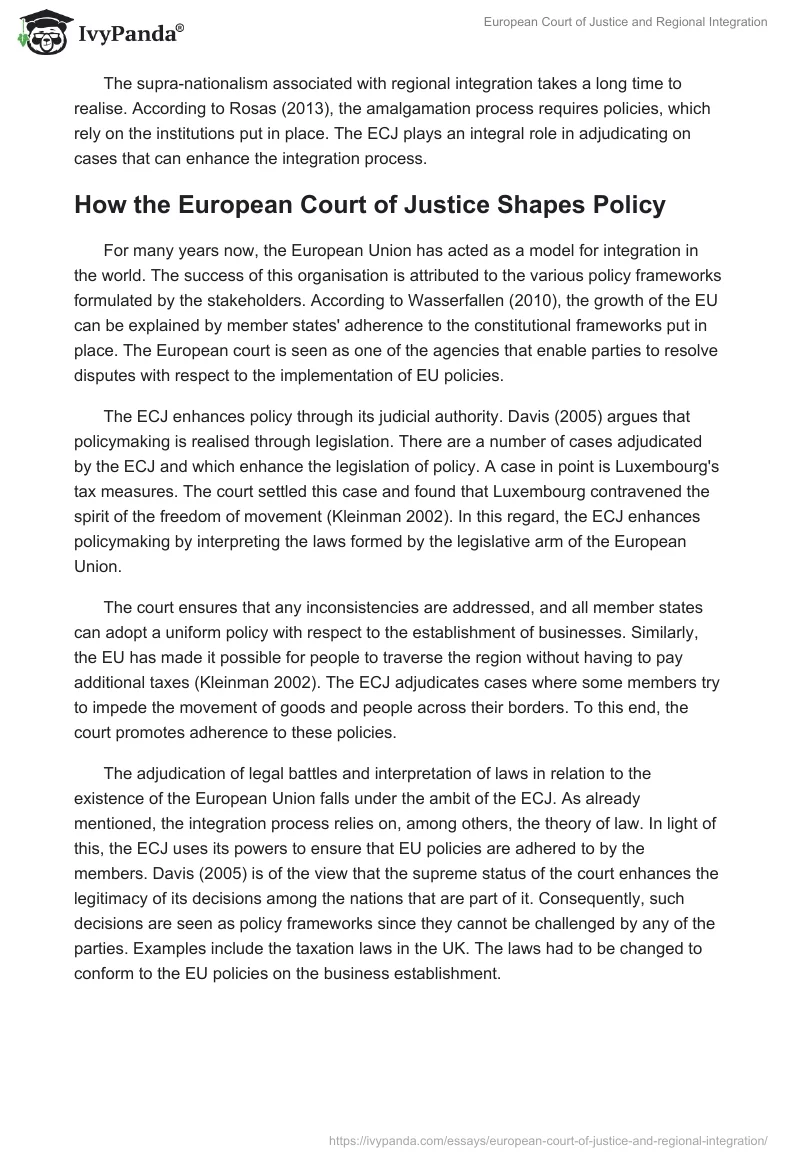 European Court of Justice and Regional Integration. Page 3