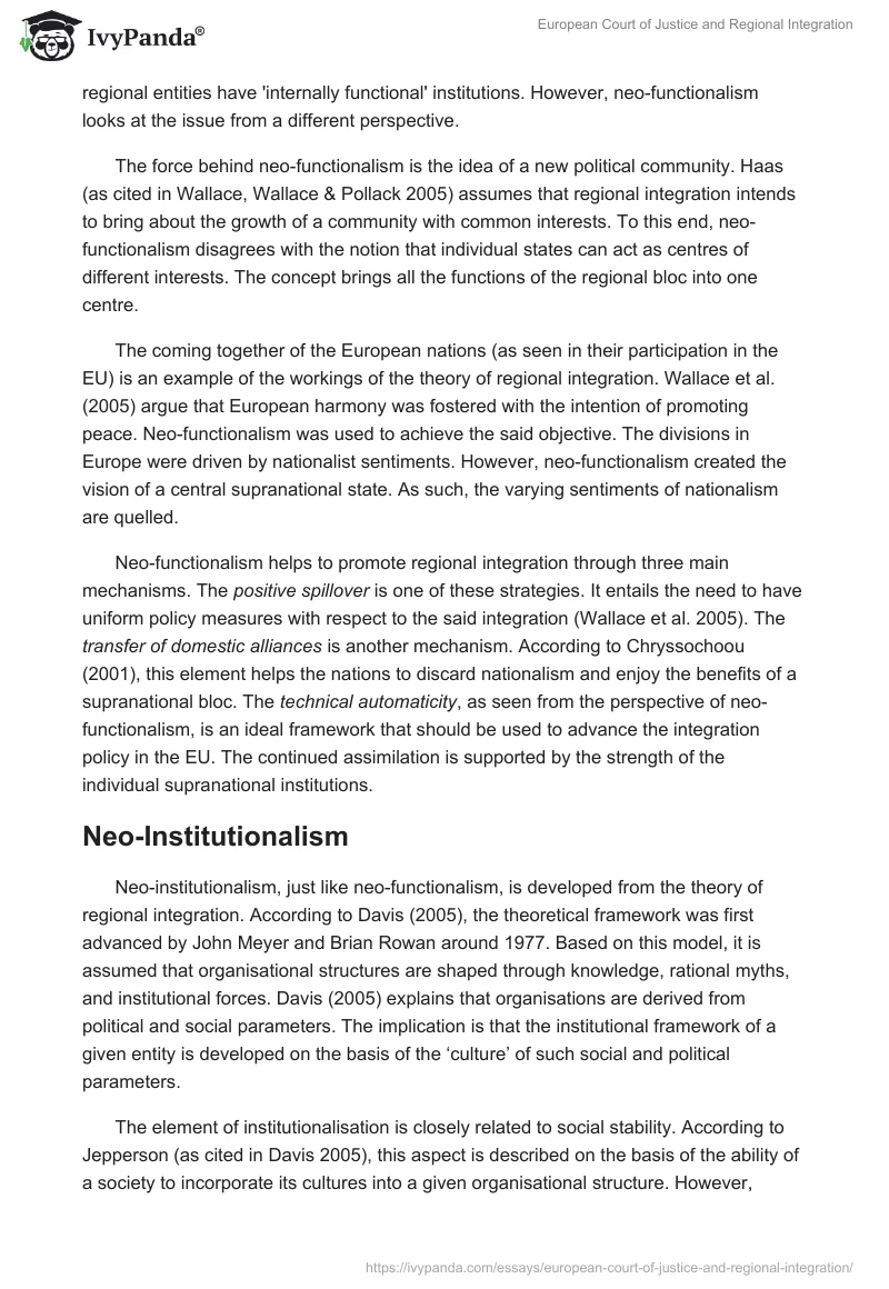 European Court of Justice and Regional Integration. Page 5