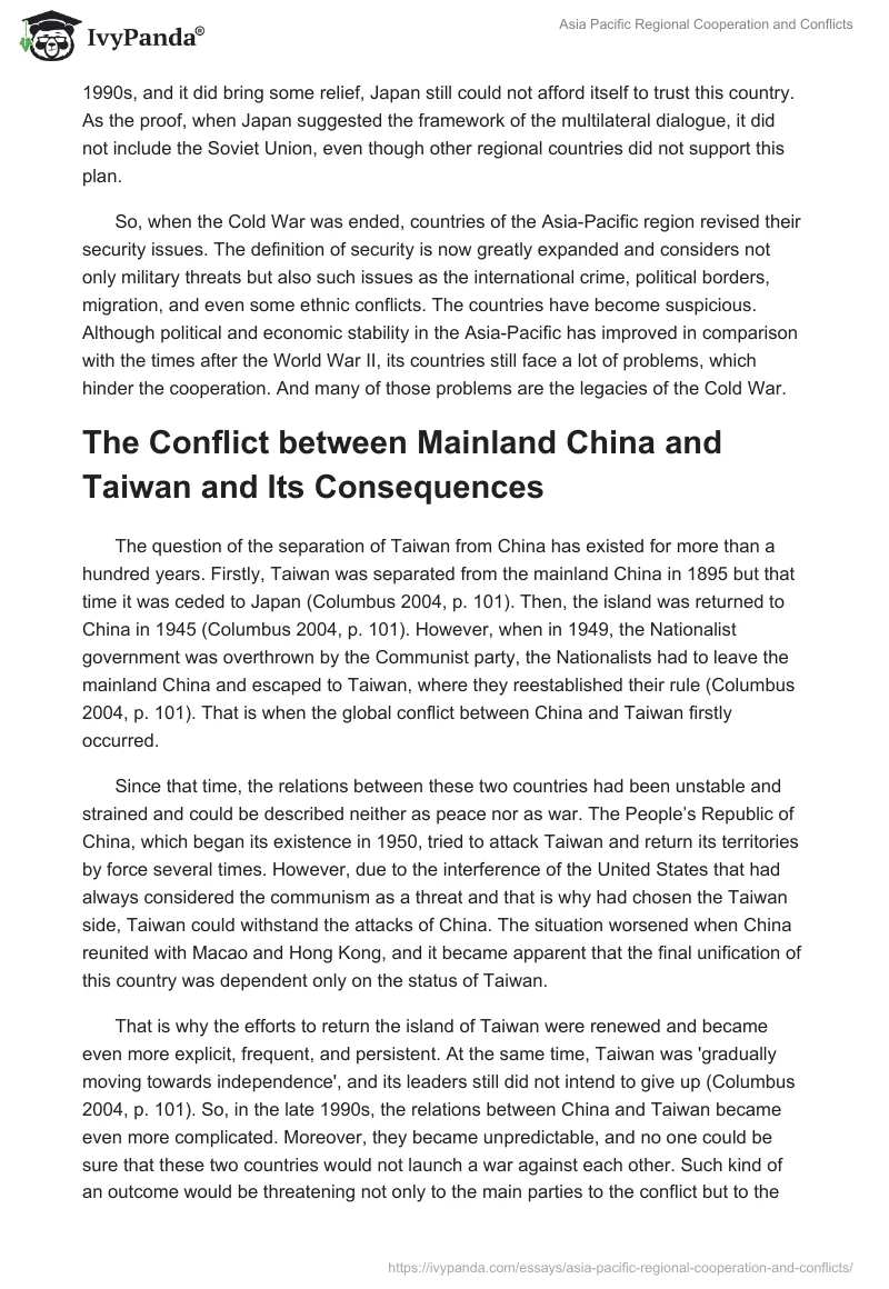 Asia Pacific Regional Cooperation and Conflicts. Page 4