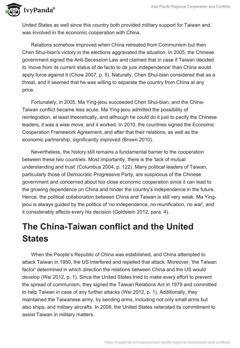 Asia Pacific Regional Cooperation and Conflicts. Page 5