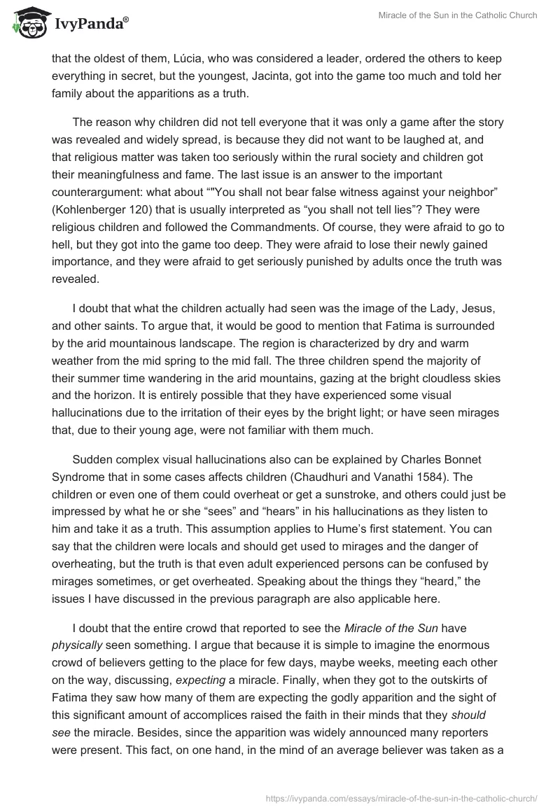 Miracle of the Sun in the Catholic Church. Page 2