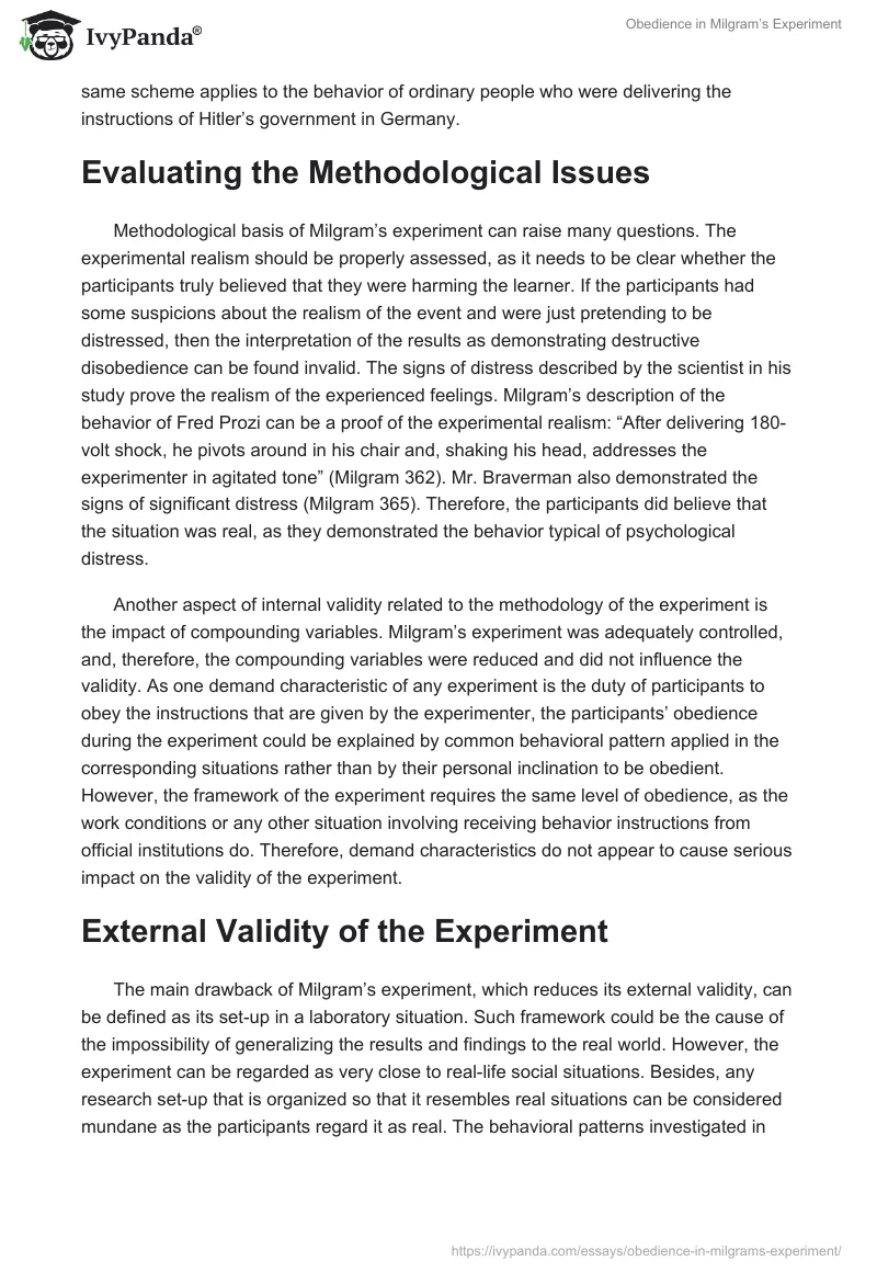 Obedience in Milgram’s Experiment. Page 3