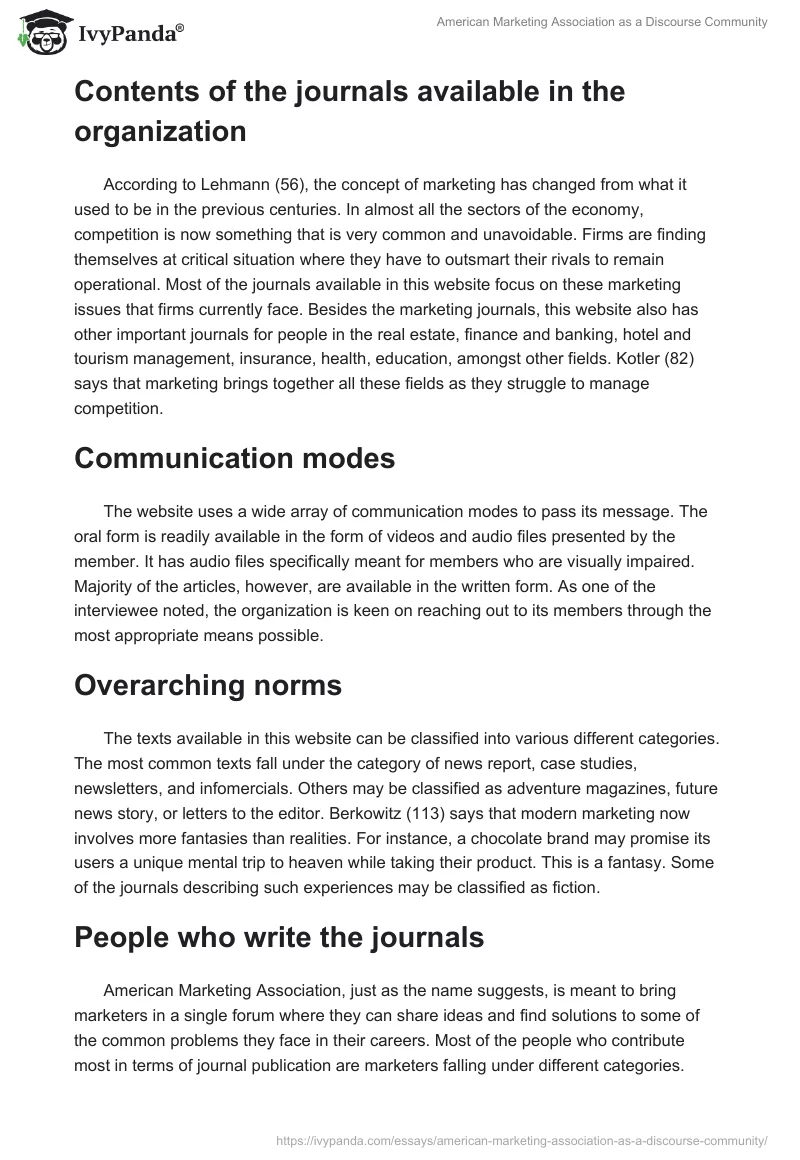 American Marketing Association as a Discourse Community. Page 3