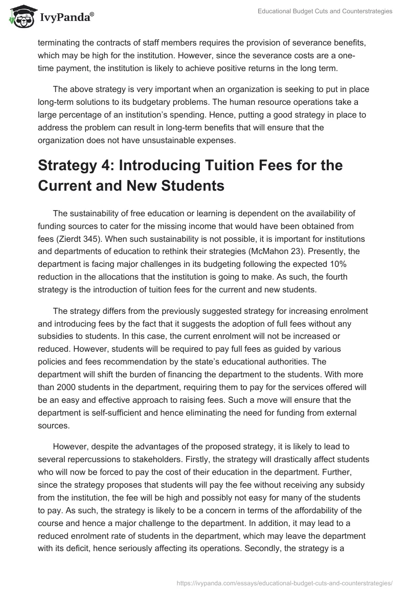 Educational Budget Cuts and Counterstrategies. Page 5