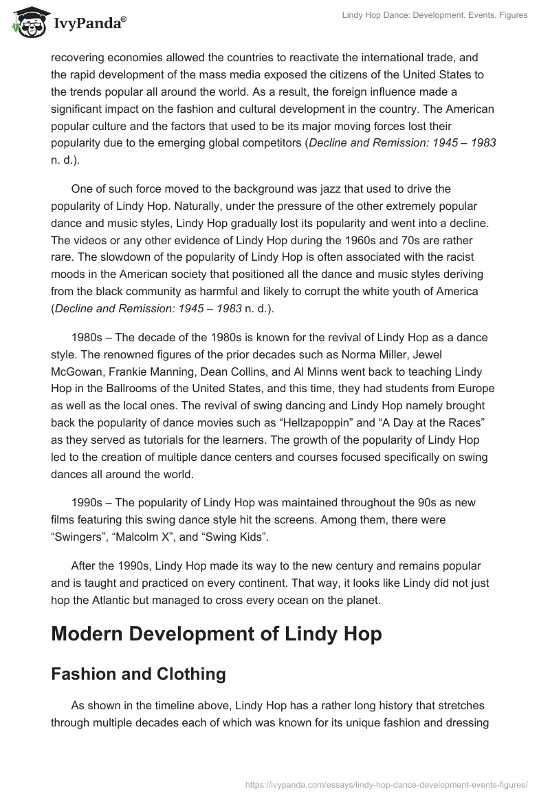 Lindy Hop Dance: Development, Events, Figures. Page 4