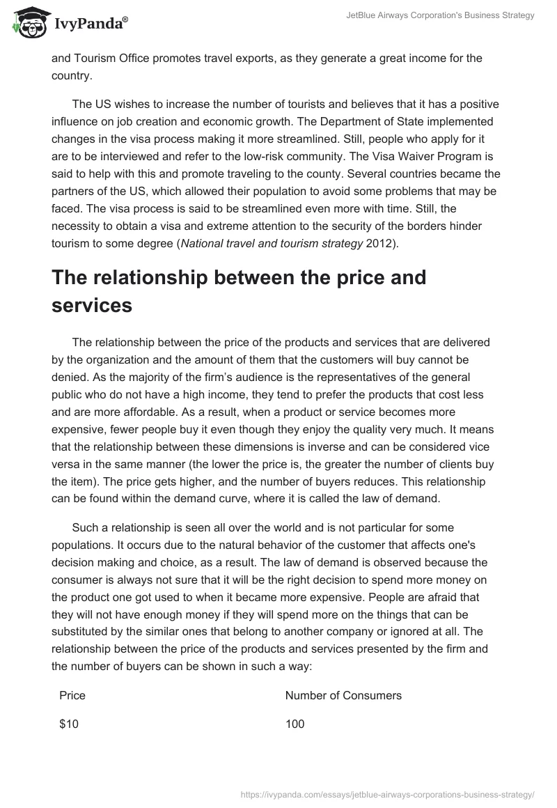 JetBlue Airways Corporation's Business Strategy. Page 4