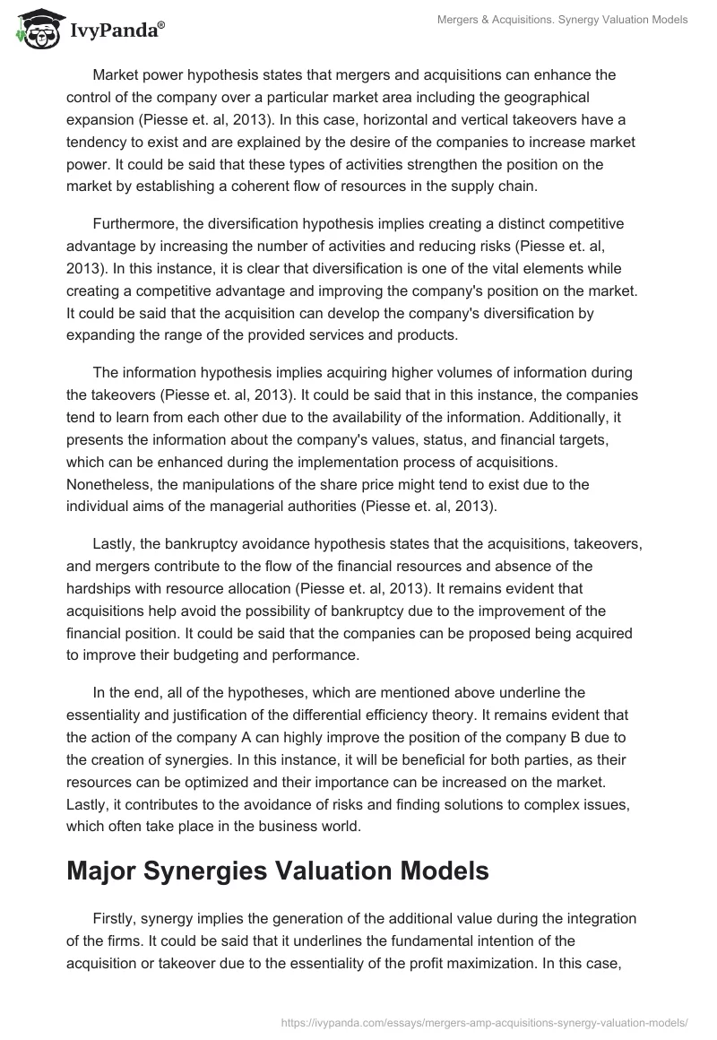 Mergers & Acquisitions. Synergy Valuation Models. Page 3
