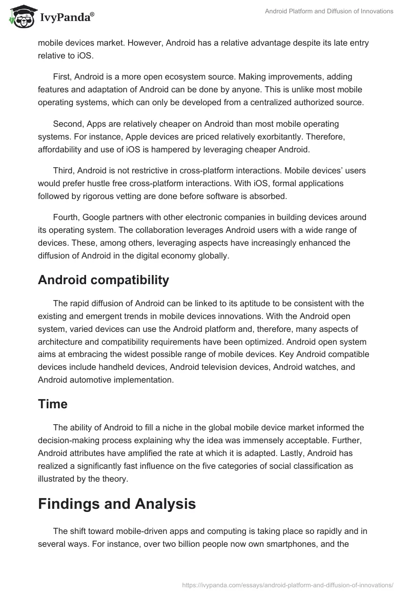 Android Platform and Diffusion of Innovations. Page 3